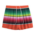 Colorful Serape Blanket Pattern Print Mesh Shorts