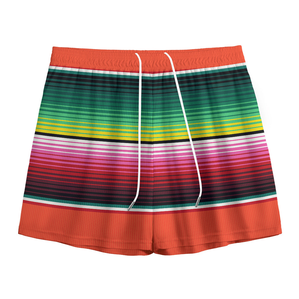 Colorful Serape Blanket Pattern Print Mesh Shorts