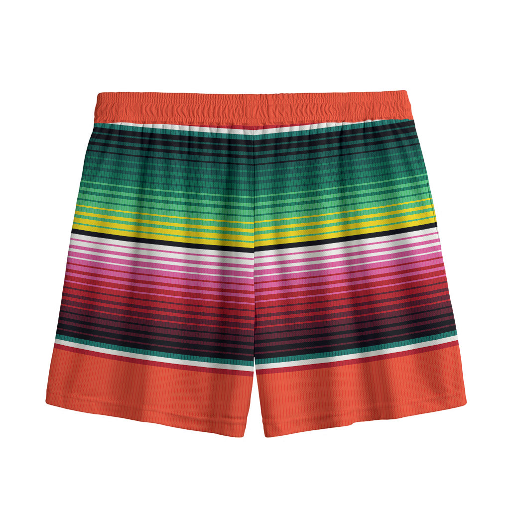 Colorful Serape Blanket Pattern Print Mesh Shorts