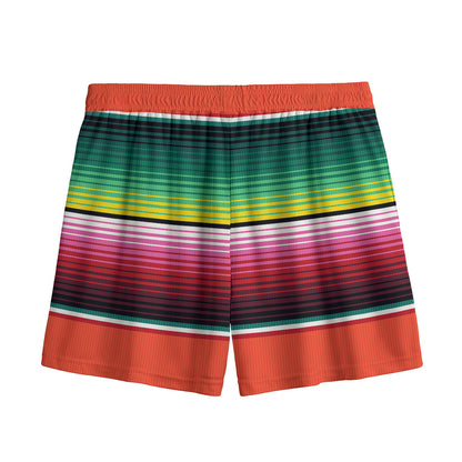 Colorful Serape Blanket Pattern Print Mesh Shorts