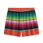 Colorful Serape Blanket Pattern Print Mesh Shorts