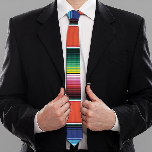 Colorful Serape Blanket Pattern Print Necktie