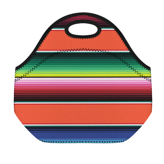 Colorful Serape Blanket Pattern Print Neoprene Lunch Bag