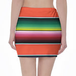 Colorful Serape Blanket Pattern Print Pencil Mini Skirt