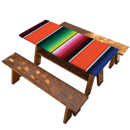 Colorful Serape Blanket Pattern Print Picnic Table Cover