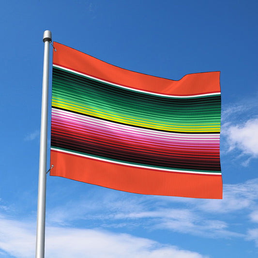 Colorful Serape Blanket Pattern Print Polyester Flag