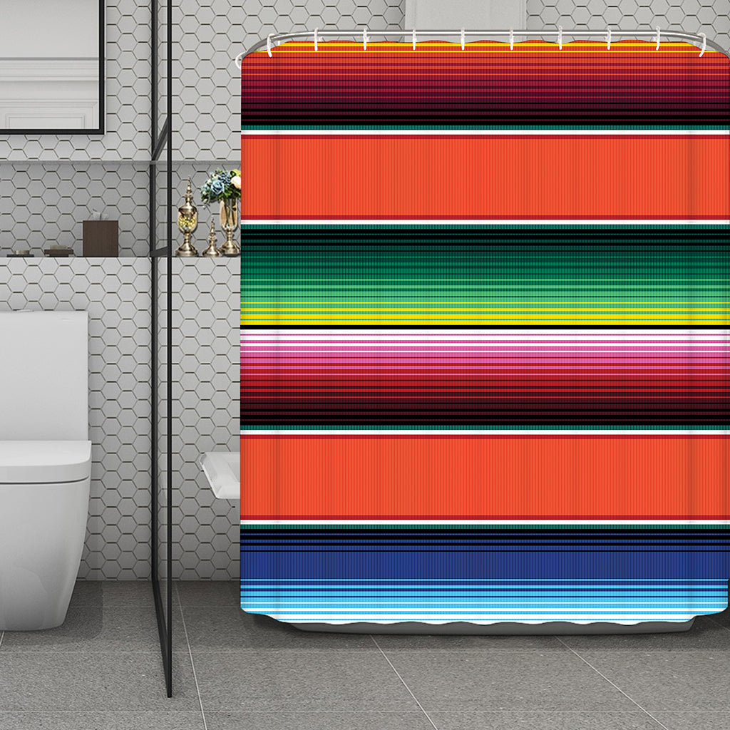 Colorful Serape Blanket Pattern Print Polyester Shower Curtain