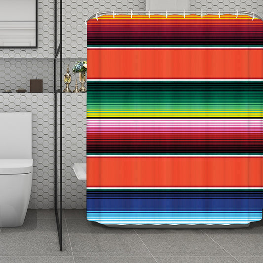 Colorful Serape Blanket Pattern Print Polyester Shower Curtain