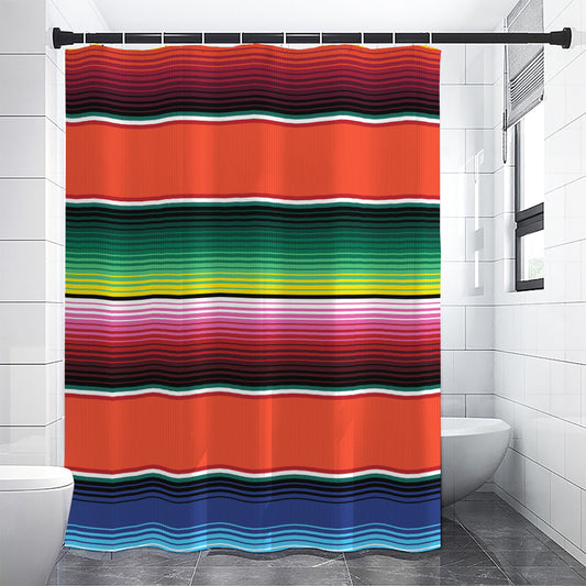 Colorful Serape Blanket Pattern Print Premium Shower Curtain