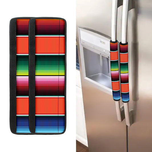 Colorful Serape Blanket Pattern Print Refrigerator Handle Covers