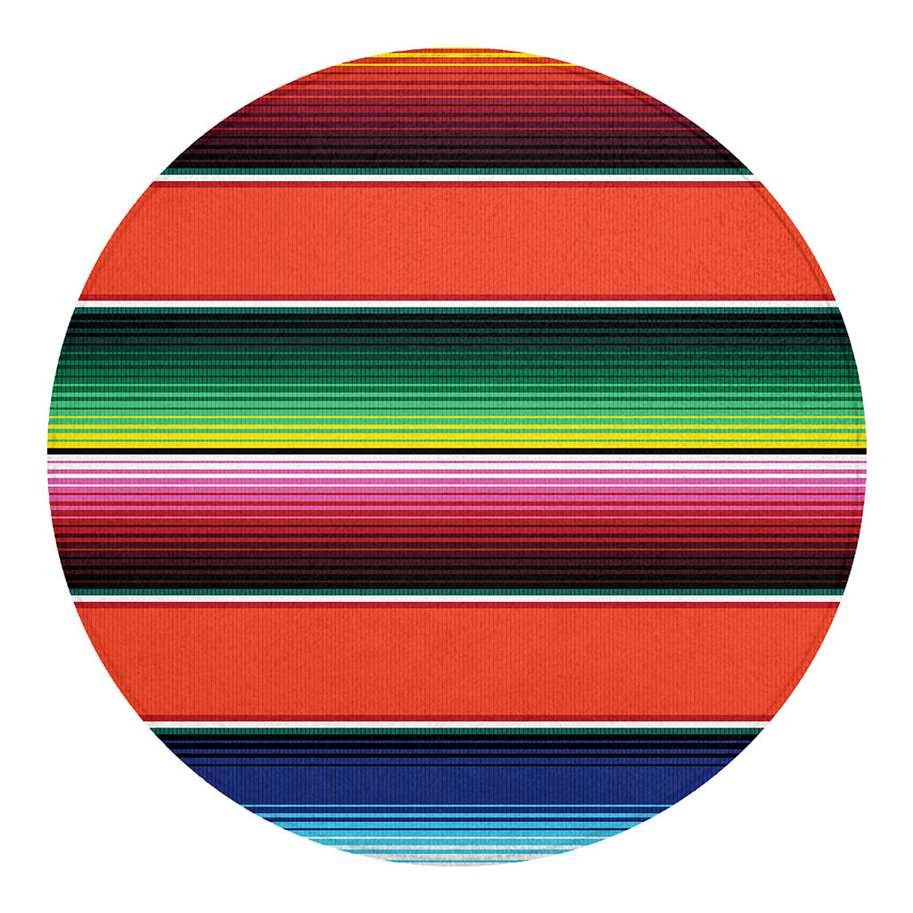Colorful Serape Blanket Pattern Print Round Blanket