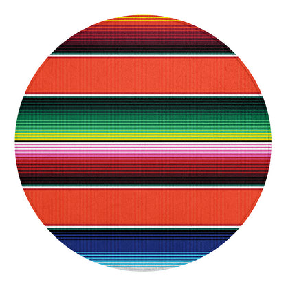 Colorful Serape Blanket Pattern Print Round Blanket