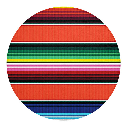 Colorful Serape Blanket Pattern Print Round Blanket