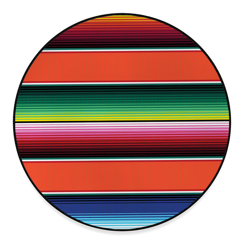 Colorful Serape Blanket Pattern Print Round Floor Mat