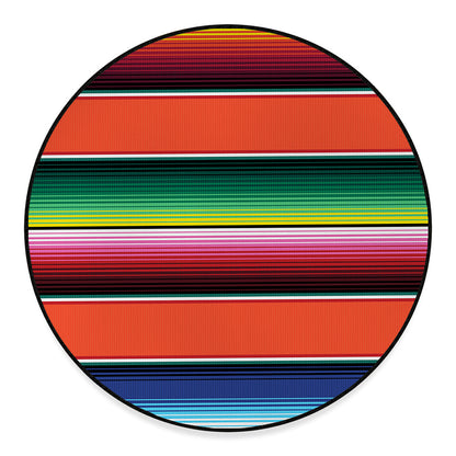 Colorful Serape Blanket Pattern Print Round Floor Mat