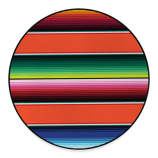 Colorful Serape Blanket Pattern Print Round Floor Mat