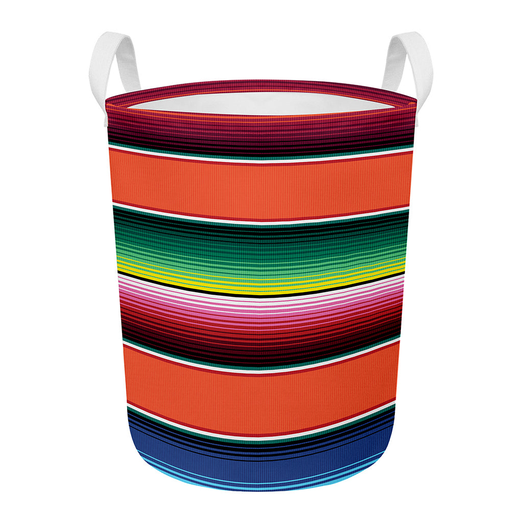 Colorful Serape Blanket Pattern Print Round Laundry Basket