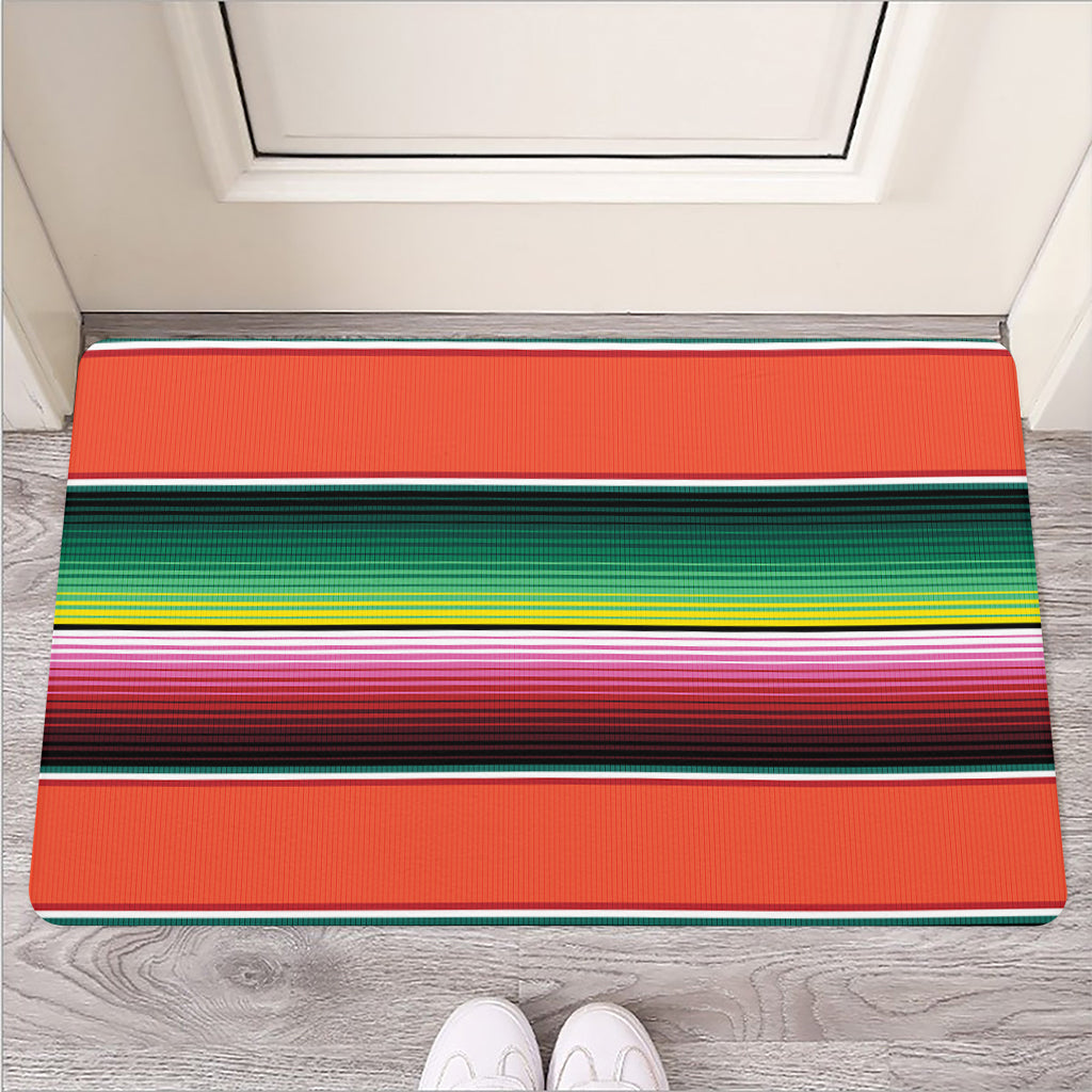 Colorful Serape Blanket Pattern Print Rubber Doormat