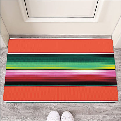 Colorful Serape Blanket Pattern Print Rubber Doormat