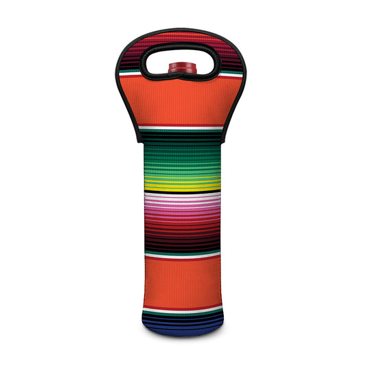 Colorful Serape Blanket Pattern Print Single Neoprene Wine Tote