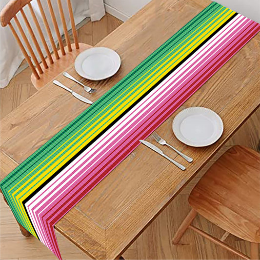 Colorful Serape Blanket Pattern Print Table Runner
