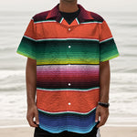 Colorful Serape Blanket Pattern Print Textured Short Sleeve Shirt