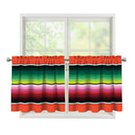 Colorful Serape Blanket Pattern Print Tier Curtains