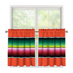 Colorful Serape Blanket Pattern Print Tier Curtains