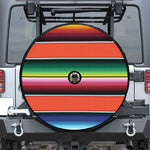 Colorful Serape Blanket Pattern Print Tire Cover With Camera Hole