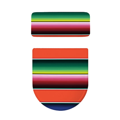 Colorful Serape Blanket Pattern Print Toilet Lid And Tank Cover Set