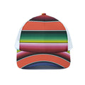 Colorful Serape Blanket Pattern Print White Mesh Trucker Hat