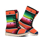 Colorful Serape Blanket Pattern Print Winter Boots
