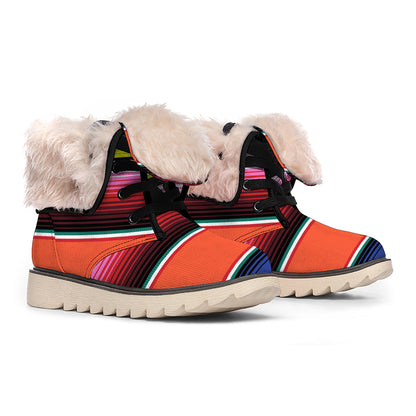 Colorful Serape Blanket Pattern Print Winter Boots