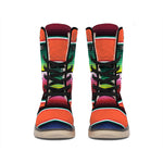 Colorful Serape Blanket Pattern Print Winter Boots