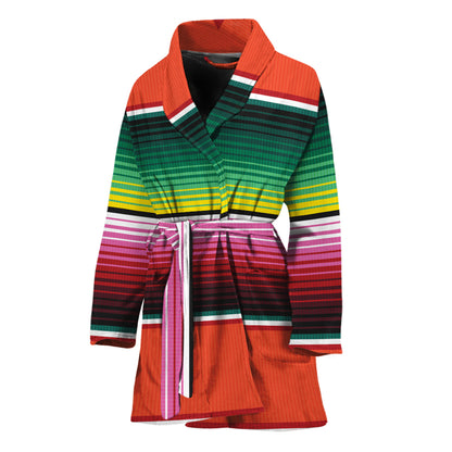 Colorful Serape Blanket Pattern Print Women's Bathrobe