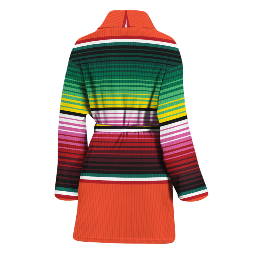Colorful Serape Blanket Pattern Print Women's Bathrobe