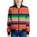 Colorful Serape Blanket Pattern Print Women's Bomber Jacket