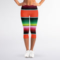Colorful Serape Blanket Pattern Print Women's Capri Leggings