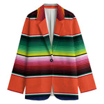 Colorful Serape Blanket Pattern Print Women's Cotton Blazer