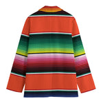 Colorful Serape Blanket Pattern Print Women's Cotton Blazer