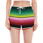 Colorful Serape Blanket Pattern Print Women's Split Running Shorts