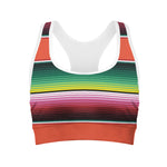 Colorful Serape Blanket Pattern Print Women's Sports Bra