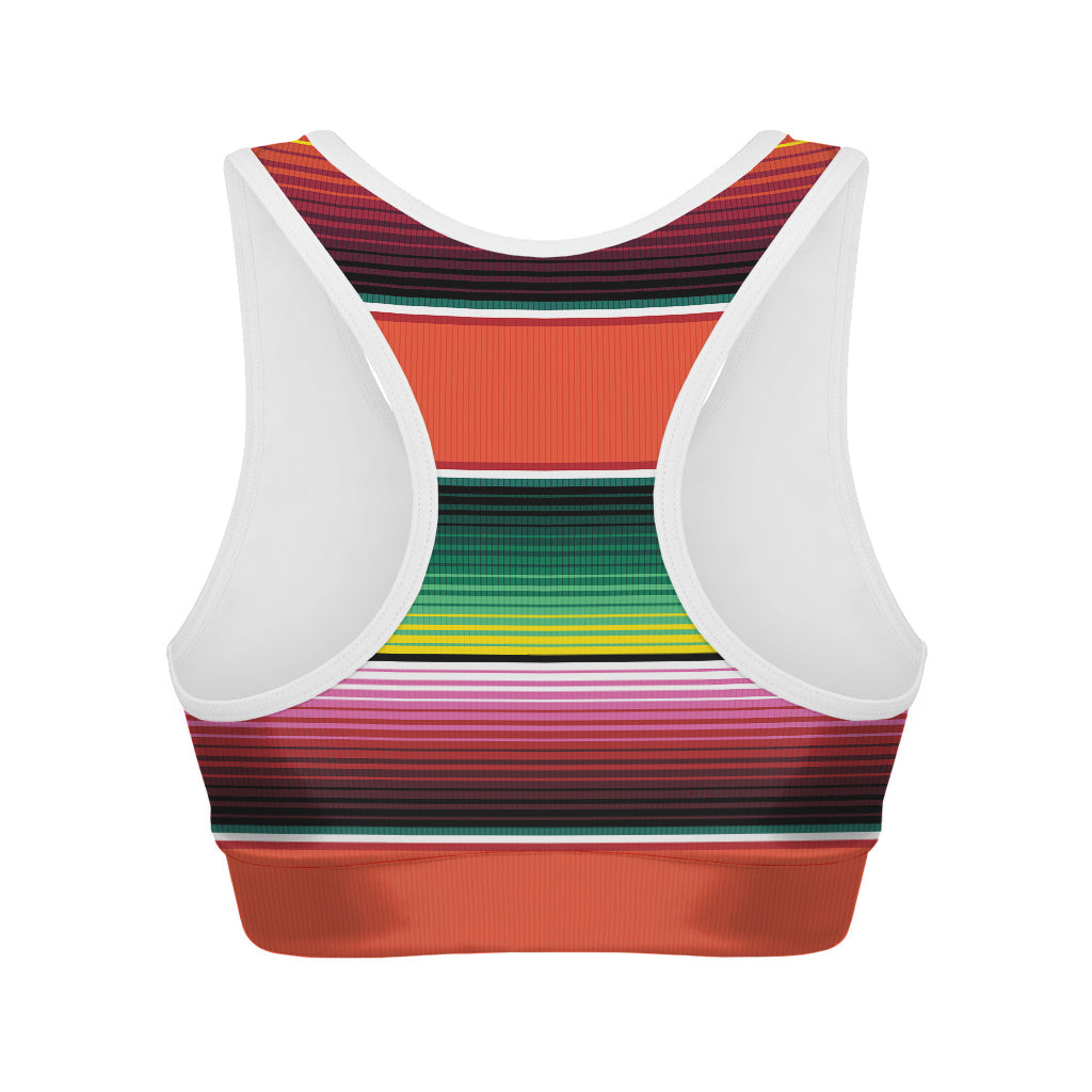Colorful Serape Blanket Pattern Print Women's Sports Bra