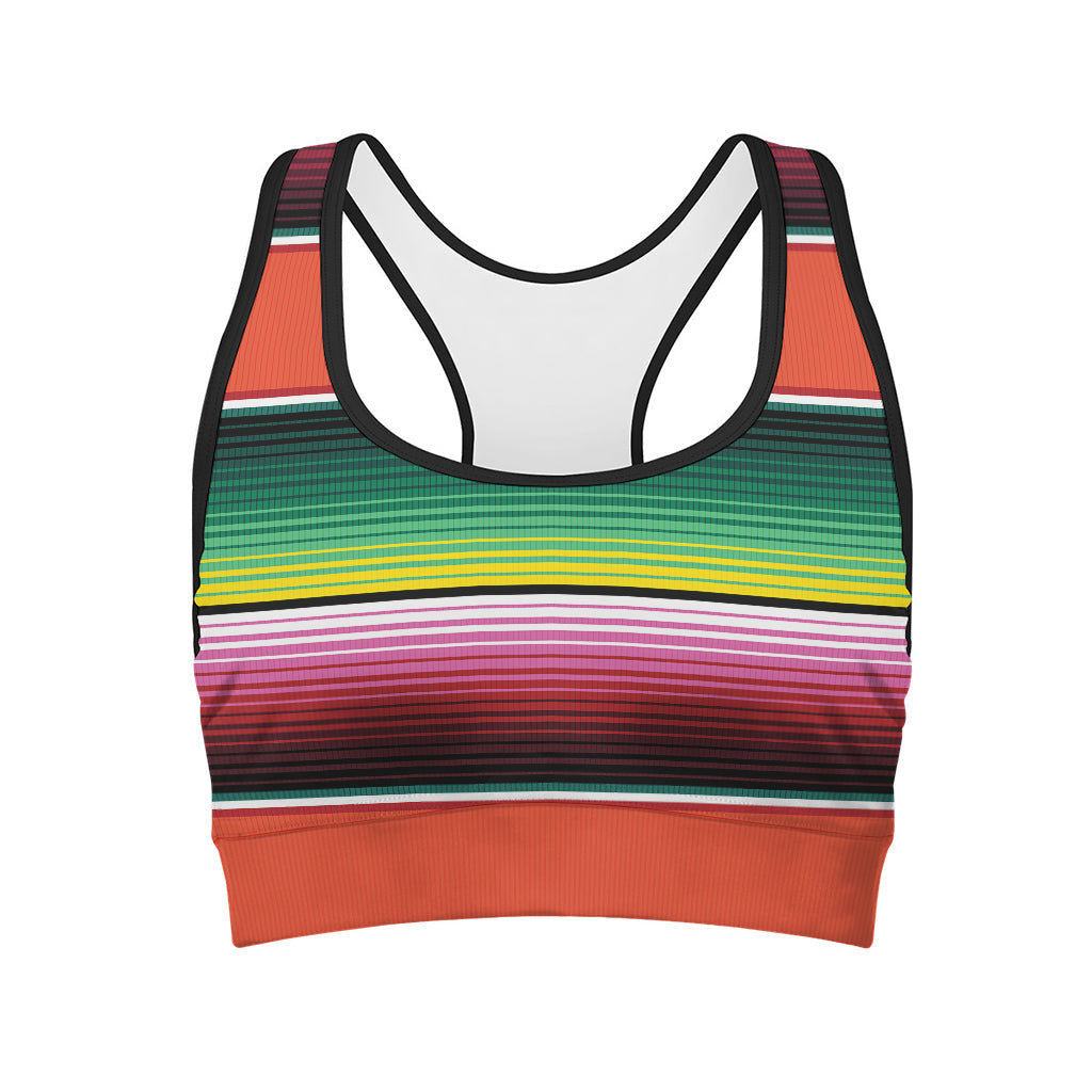 Colorful Serape Blanket Pattern Print Women's Sports Bra