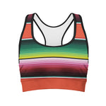 Colorful Serape Blanket Pattern Print Women's Sports Bra