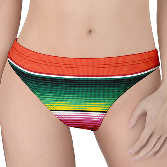 Colorful Serape Blanket Pattern Print Women's Thong