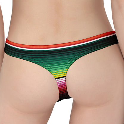 Colorful Serape Blanket Pattern Print Women's Thong