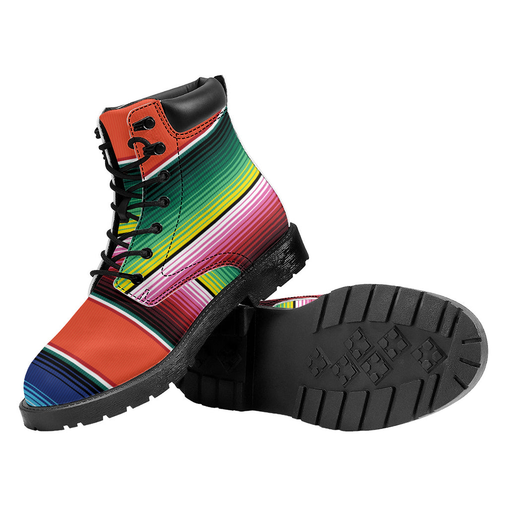 Colorful Serape Blanket Pattern Print Work Boots
