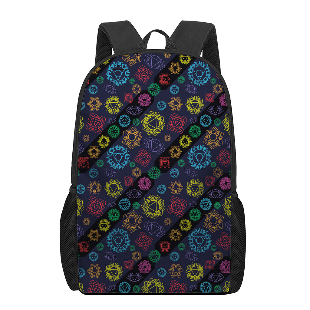 Colorful Seven Chakras Pattern Print 17 Inch Backpack