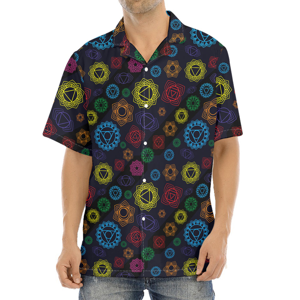 Colorful Seven Chakras Pattern Print Aloha Shirt